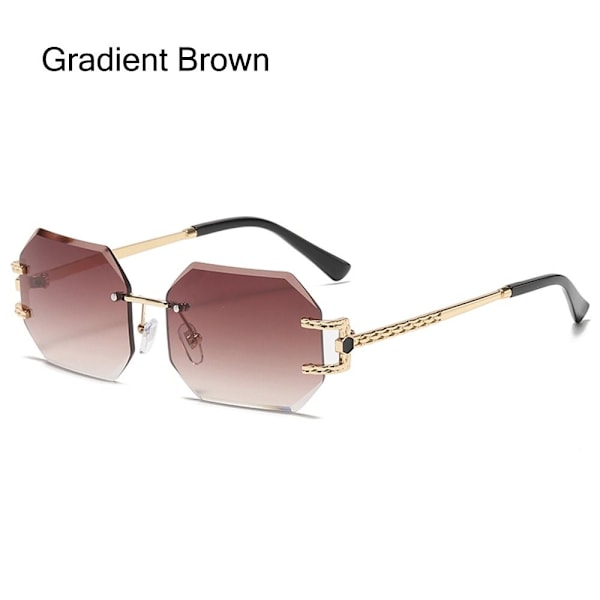 Polygonal Solglasögon Cutting Lens Solglasögon GRADIENT BROWN Gradient Brown