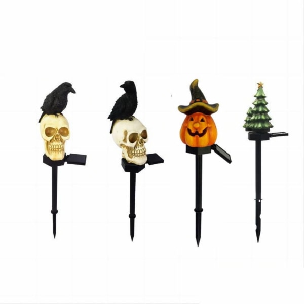 Skull Head Crow Pumpkin aurinkolamput LED-aurinkovalo 5 5 5