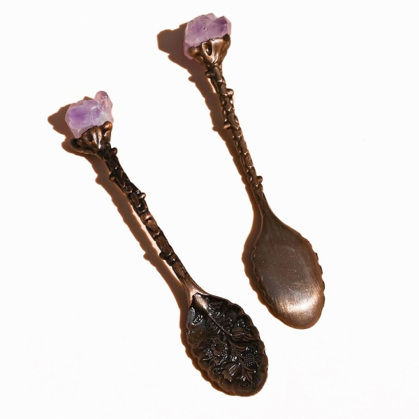 1 kpl Natural Crystals Spoon Kahvilusikka PURPURIA purple