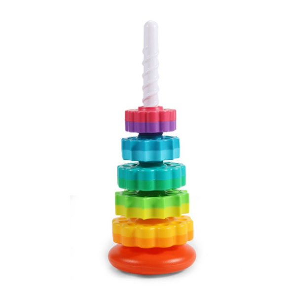Gears Stapling Ringar Leksak Spinning Stacker för förskolepresent