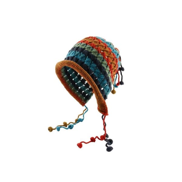 Plysch mössa Stickning Cap BLÅ Blue