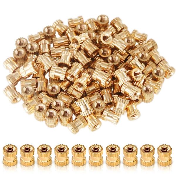 100 Stk Gevindindsats Indstøbningsmøtrikker Møtrikindsats Sortiment 100pcs M2*4*3.5mm