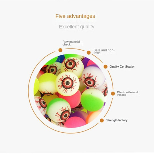 10 stk Bouncy Eyeball Bouncy Ball Halloween Terror Prop Color Random