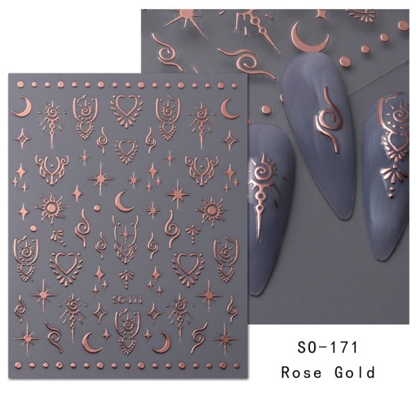 5 stk/sæt sømklistermærker ROSE GULD ROSE GULD Rose gold