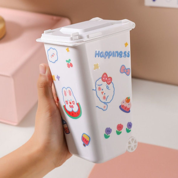 Desktop Bin Mini Roskakori CAN ILMAN TARROT ILMAN White Without Stickers-Without Stickers