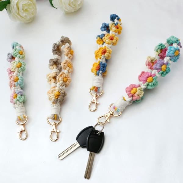 Armbandsnyckelring Blomma Macrame STYLE D STYLE D Style D