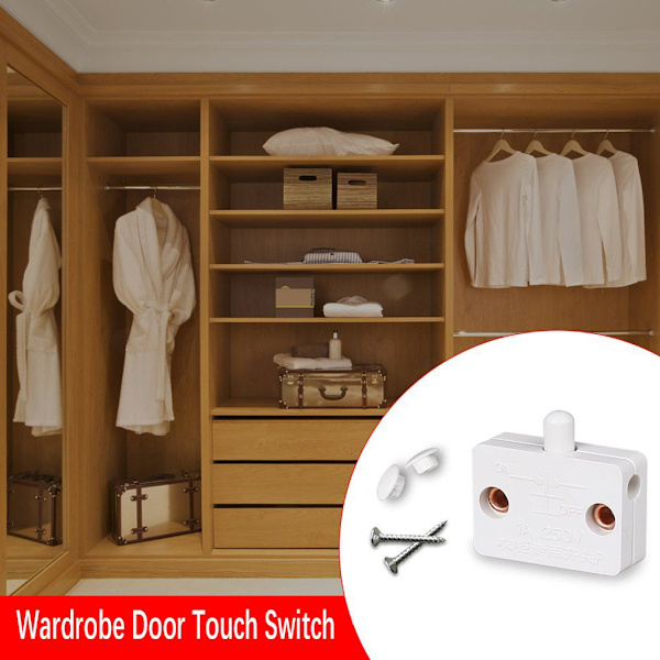 10 st Automatisk garderobsljusbrytare Dörr Touch Switch vit