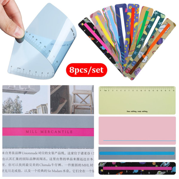 8 st/ set färgglada plastbokmärken Läsguide STYLE 2 STYLE 2 Style 2