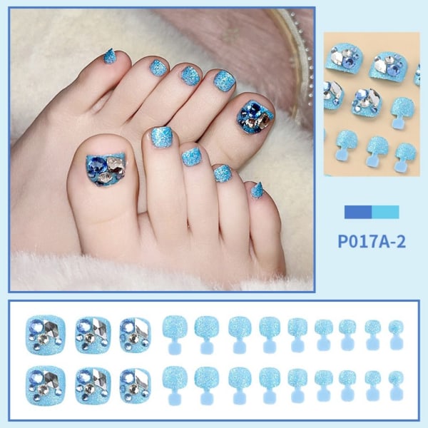 24 stk falske tånegler Aurora Dazzle P017A-8 P017A-8 P017A-8