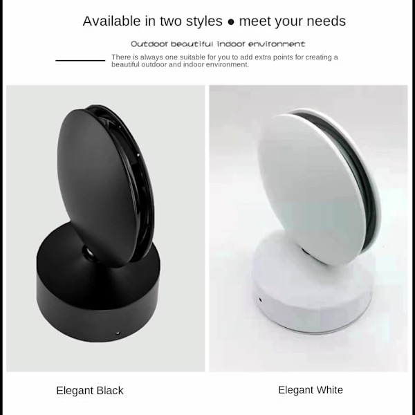 LED væglampe vindueskarm lys SORT black