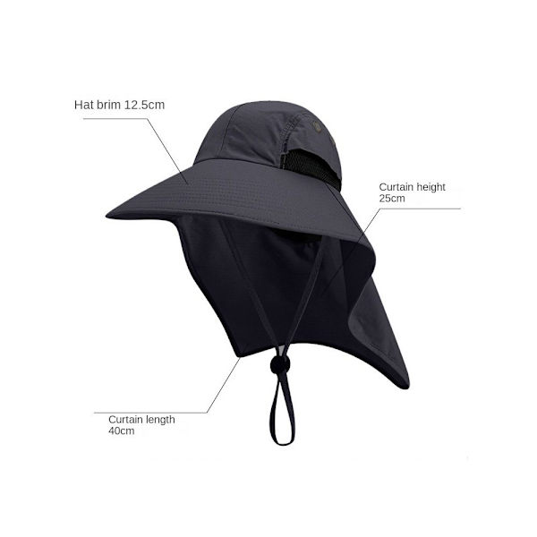 Summer Sun Hat Camping Cap TUMMANHARMAA dark grey
