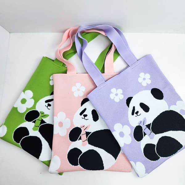 Panda Printed Handbag Ostoskassi VIHREÄ green