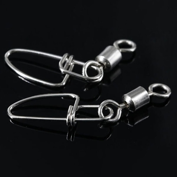50 stk Fishing Snap Connector med Pin Rolling Swivel 2 2 2