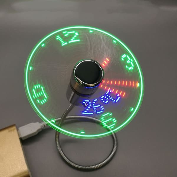 USB Vifte Mini Vifte LED Klokke