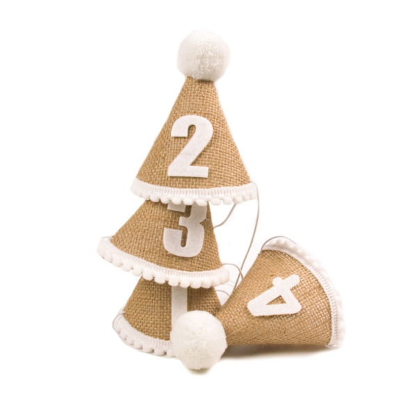 2 Stk Jutehue Baby Shower Hat NO.4 NO.4 No.4
