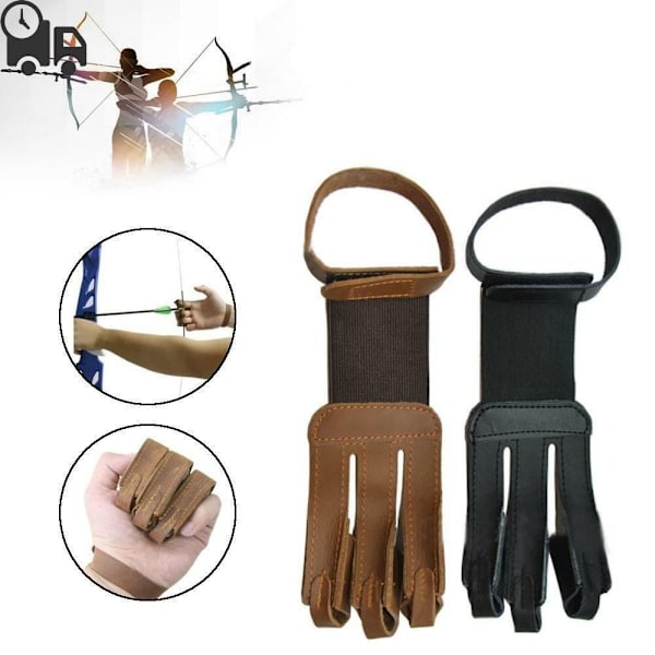 Bueskydningshandsker 3 Finger Tab Guard SORT Black