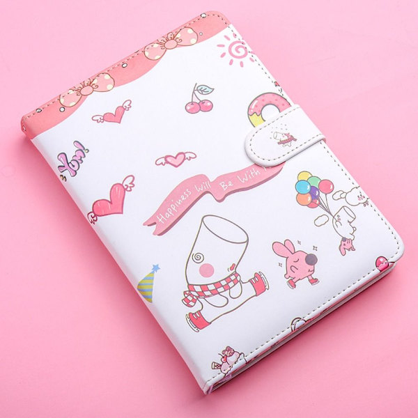 224 sidor Barn Söt Notebook Planner Agenda Anteckningar Bok D