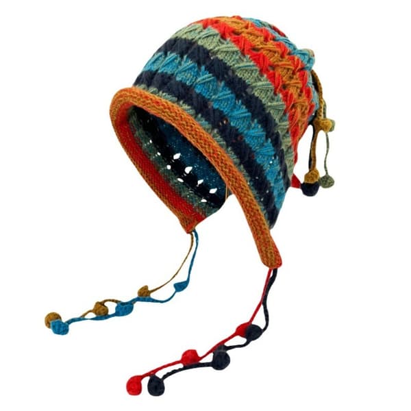 Plysch mössa Stickning Cap BLÅ Blue