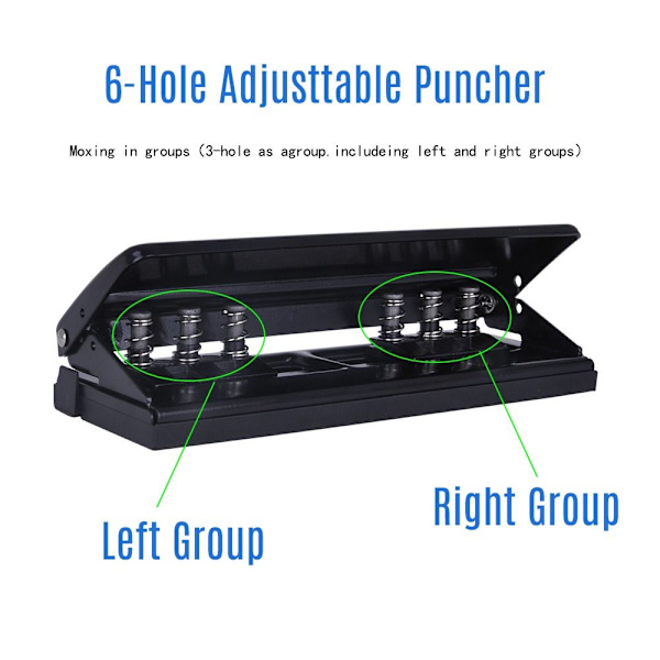 Papirkutter Justerbar Puncher SORT Black