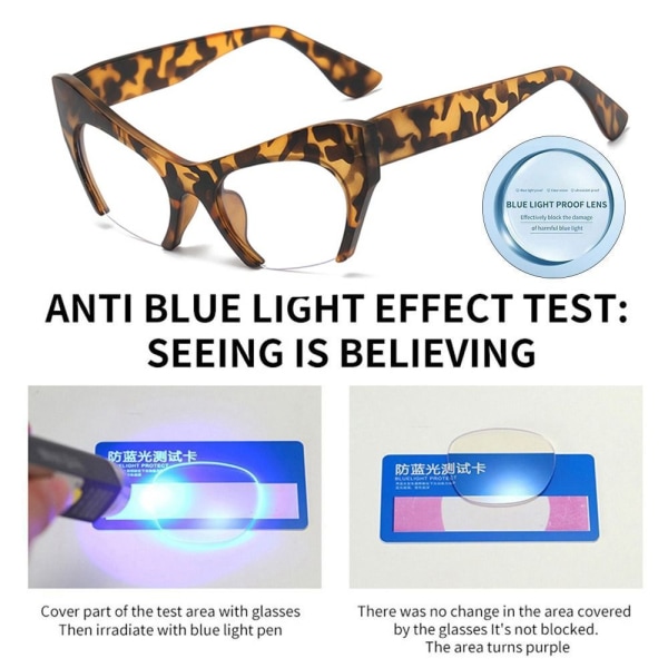Anti-Blue Light Lasit Ylisuuret silmälasit LEOPARD PRINT Leopard print
