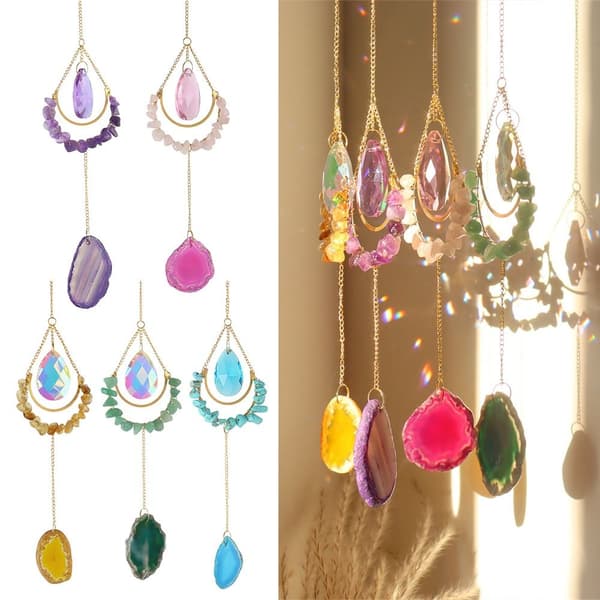 Sun Catchers Natural Moon Agate PINK pink