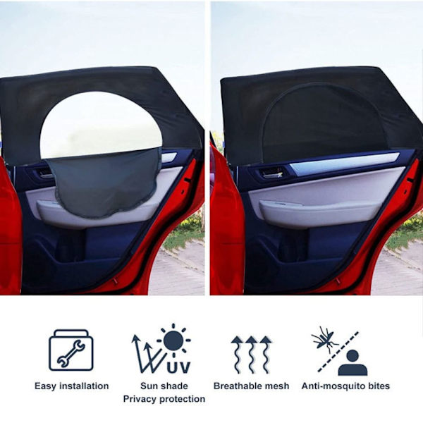 2 KPL Auton ikkunaverho Verho Sivuikkuna 2 KPL TAKA 2 KPL TAKA 2Pcs Rear