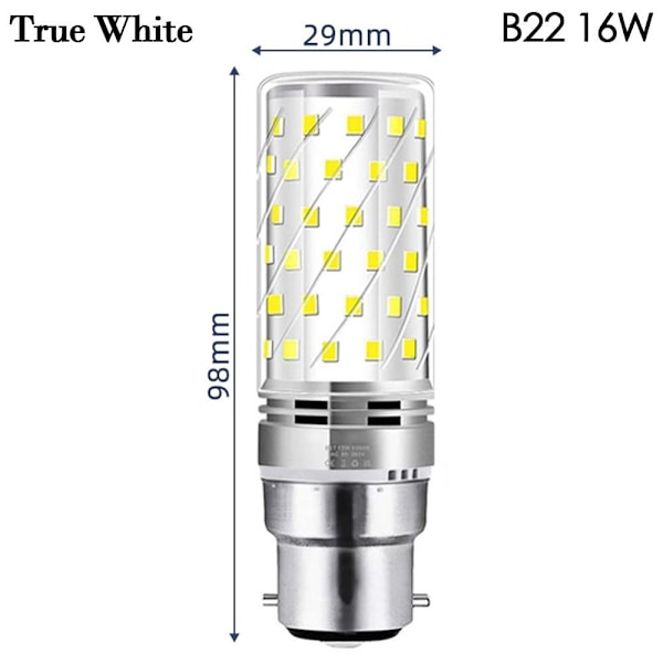 LED No Flicker TRUE WHITEB22 16W B22 16W True WhiteB22 16W