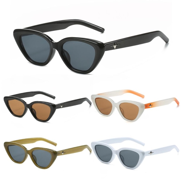 Cat Eye Solbriller Star Y2K Solbriller SORT-SORT SORT-SORT Black-Black