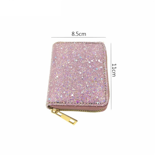 Glitter-pailletter møntpung med lynlås 4 4 4