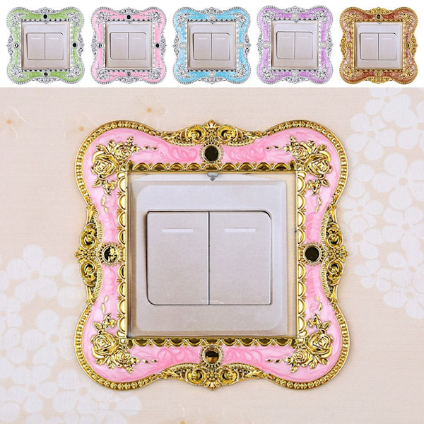 Enkelljusbrytare Cover Socket Surroundram ROSA&SILVER pink&silver