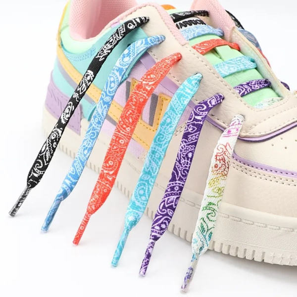 Cashew Flower Flat Shoelisser Sneakers Skolisser HVIT White