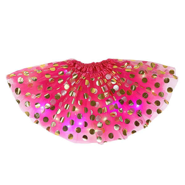 LED Tutu Kjol Dance Pettiskirt ROSA Pink