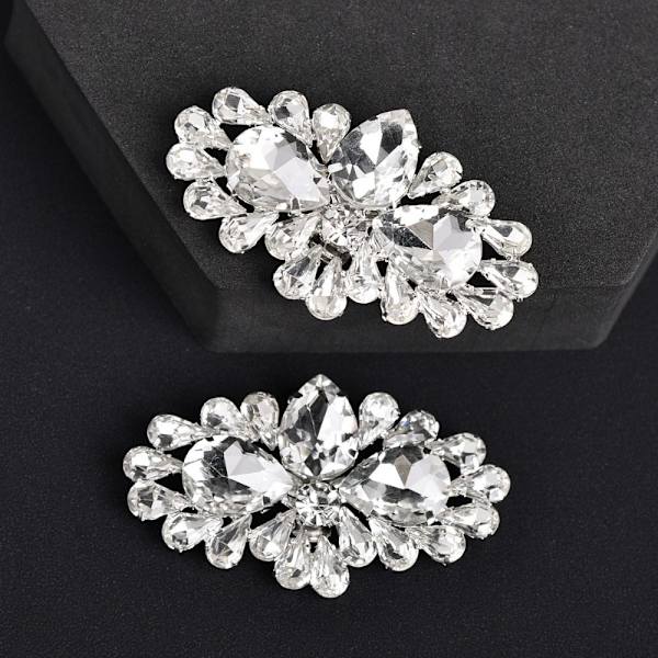 2 ST Skodekorationer Rhinestone Shoe Clip G G G