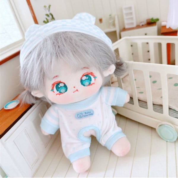 Nya Söta Kläder 20cm Doll Pyjamas BLÅ Blue