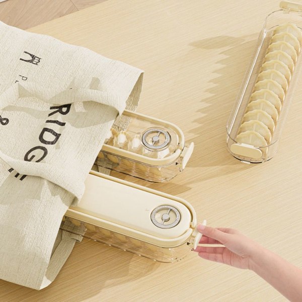 Dumpling Oppbevaringsboks Kjøleskap Fresh-keeping Box BEIGE TRE Beige Three Layer-Three Layer