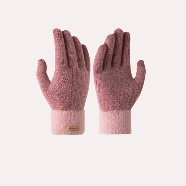 Stickade handskar Vinterhandskar ROSA pink