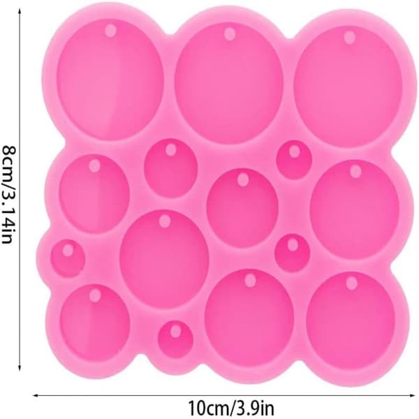 2 stk. rund cirkel silikoneform nøgleringsform epoxyform