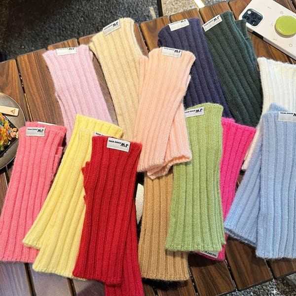 Half Finger Handskar Stickade Handskar ROSE RED rose red