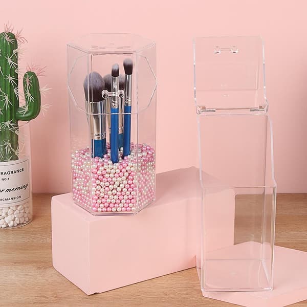 Makeup Børsteholder Kosmetik Holder HEXAGONAL KASSE HEXAGONAL KASSE Hexagonal box