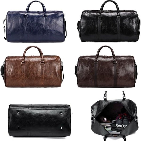 Bagage Holdall PU Læder Duffle BRUN Brown