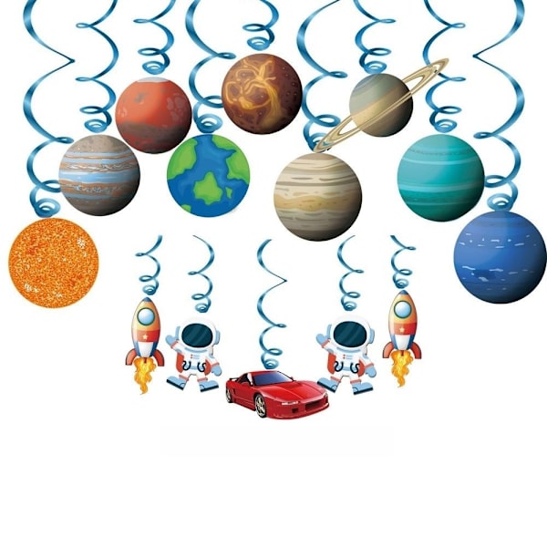 28kpl Space Hanging Swirls Koristeet kattoon riippuvat pyörteet . 28pcs