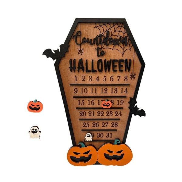 Halloween Advent Nedtællingskalender Halloween-kalendere i træ