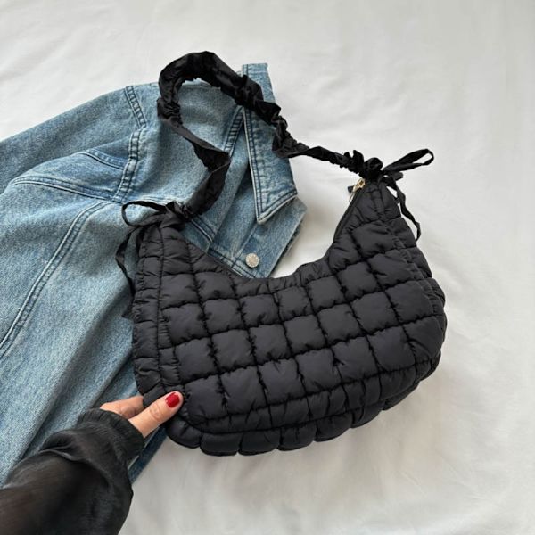Skuldertaske Puffy Håndtaske SORT Black
