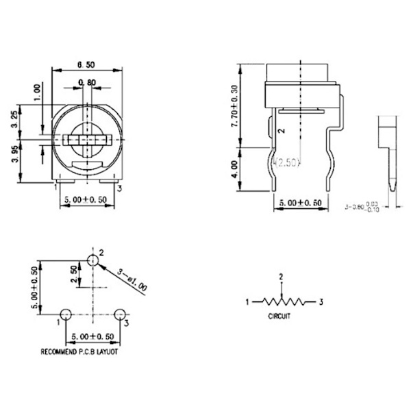 10 stk variabel modstand justerbar modstand 4 4 4