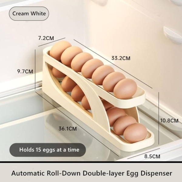 Jääkaapin muna-annostelija Rullaava munateline munasäilytyslaatikko