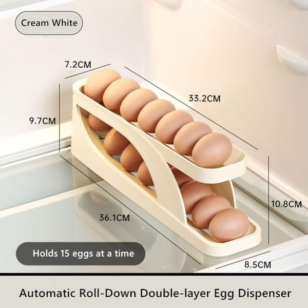 Kjøleskap Egg Dispenser Rulle Egg Rack Egg Oppbevaringsboks