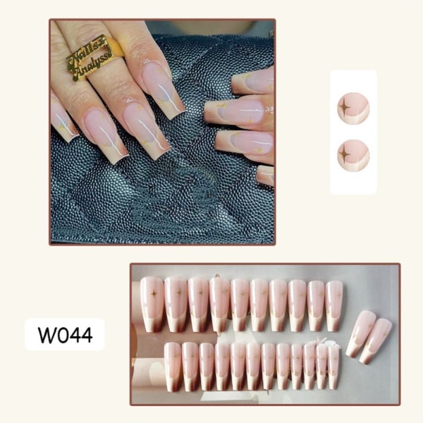 24st falska naglar långa franska W044 W044 W044
