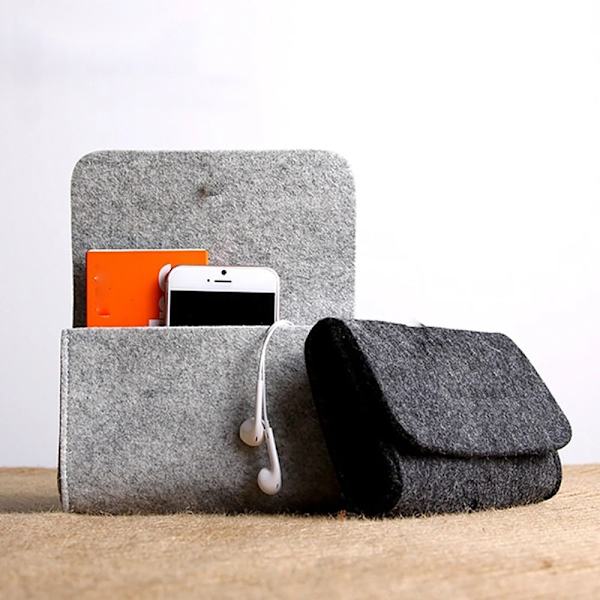 Organizer Mini huopakassi VAALEANHARMAA Light Grey