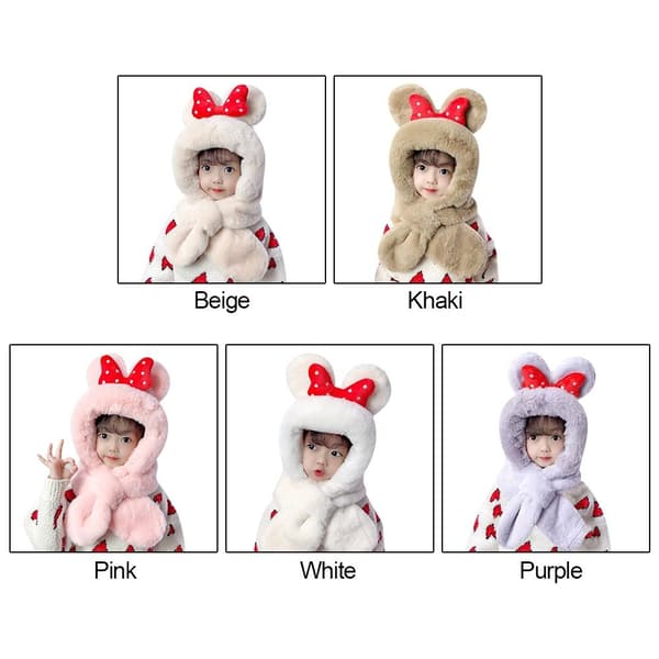 Vinter barn mössa plus fleece barn kepsar tecknad hatt khaki