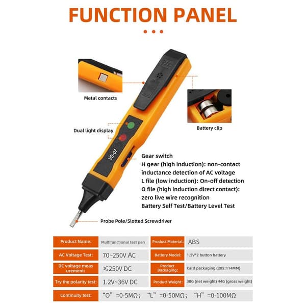 Elektrisk Compact Pen Spänning Batteri Test Penna Test Penna